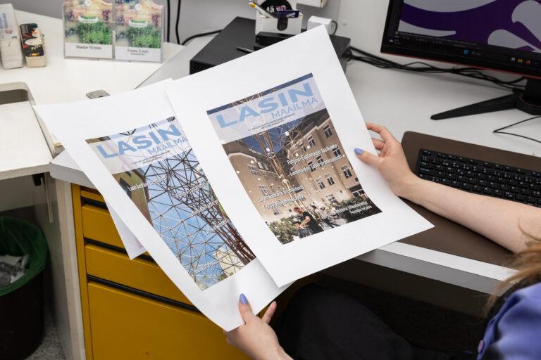 Viestipainolla taitetaan mm. Suomen Tasolasiyhdistys ry:n lehteä Lasin Maailma.